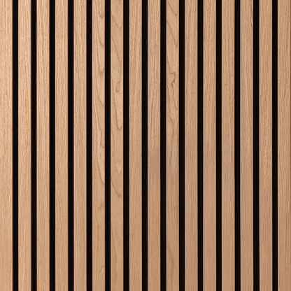 Panel Haus Oak Acoustic Slatted Wood Wall Panels- 240cm x 32cm (2 pack)